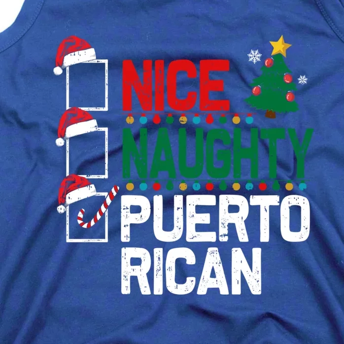 Nice Naughty Puerto Rican Christmas Pajama Funny Santa Xmas Great Gift Tank Top