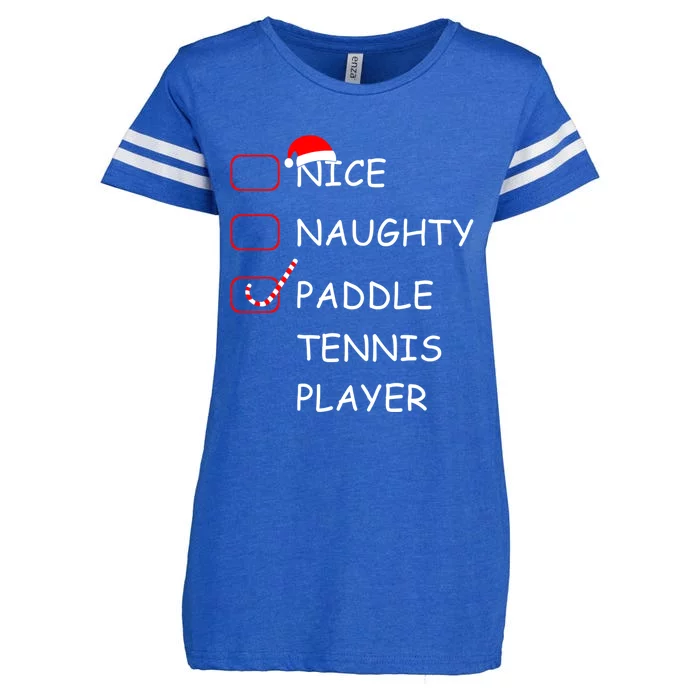 Nice Naughtly Paddle Tennis Player Xmas Tennis Coach Sports Gift Enza Ladies Jersey Football T-Shirt