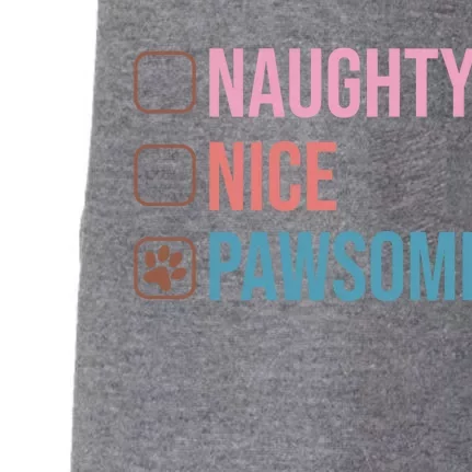 Naughty Nice Pawsome Funny Christmas Dog Saying Paws Retro Cute Gift Doggie 3-End Fleece Hoodie