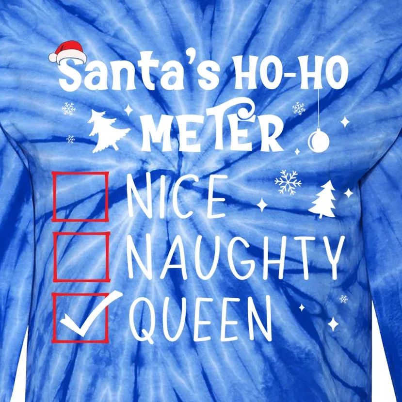 Nice Naughty Queen Christmas List Queen Funny Xmas Gift Tie-Dye Long Sleeve Shirt