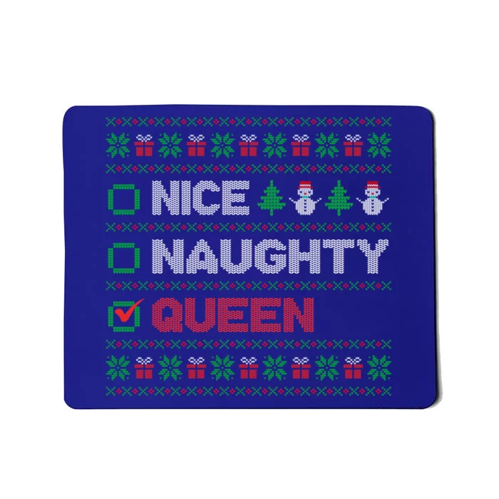 Nice Naughty Queen Christmas List Ugly Sweater Gift Mousepad