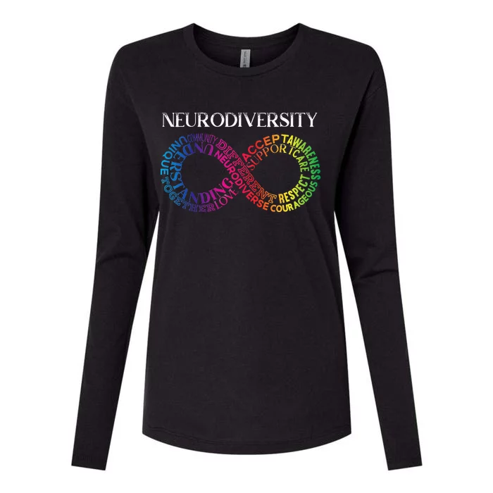 Neurodiversity Neurodivergent Rainbow Infinity ADHD ASD Womens Cotton Relaxed Long Sleeve T-Shirt