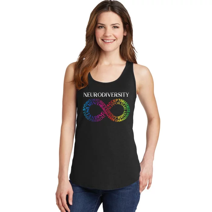 Neurodiversity Neurodivergent Rainbow Infinity ADHD ASD Ladies Essential Tank