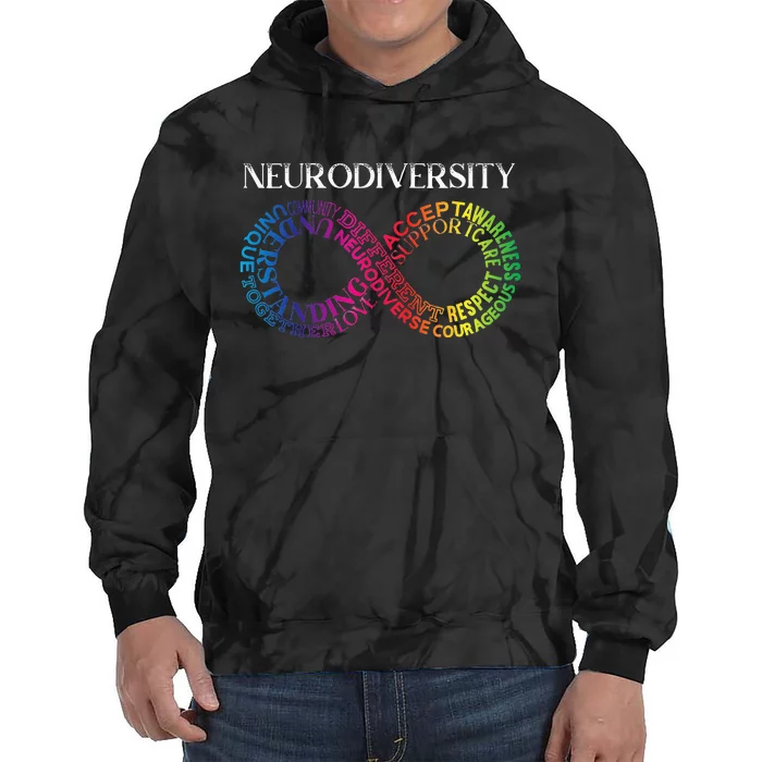 Neurodiversity Neurodivergent Rainbow Infinity ADHD ASD Tie Dye Hoodie