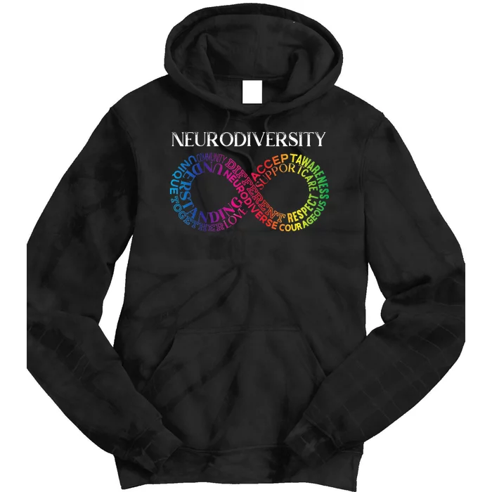 Neurodiversity Neurodivergent Rainbow Infinity ADHD ASD Tie Dye Hoodie