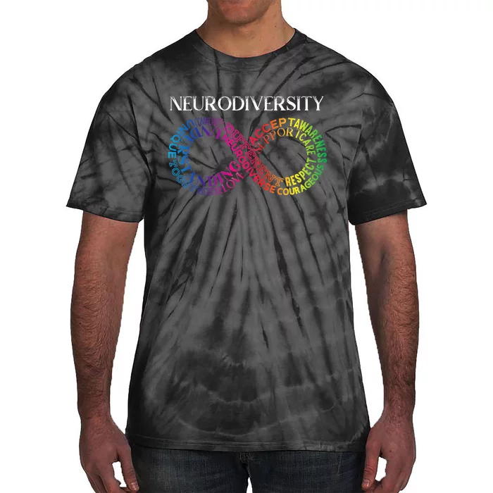 Neurodiversity Neurodivergent Rainbow Infinity ADHD ASD Tie-Dye T-Shirt