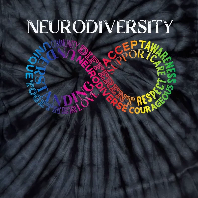 Neurodiversity Neurodivergent Rainbow Infinity ADHD ASD Tie-Dye T-Shirt