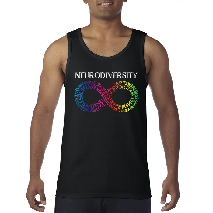 Neurodiversity Neurodivergent Rainbow Infinity ADHD ASD Tank Top