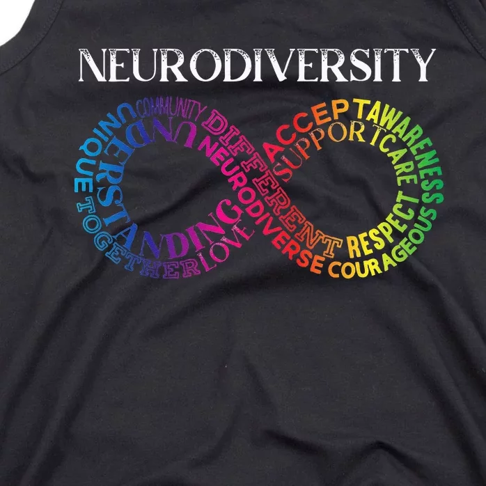 Neurodiversity Neurodivergent Rainbow Infinity ADHD ASD Tank Top