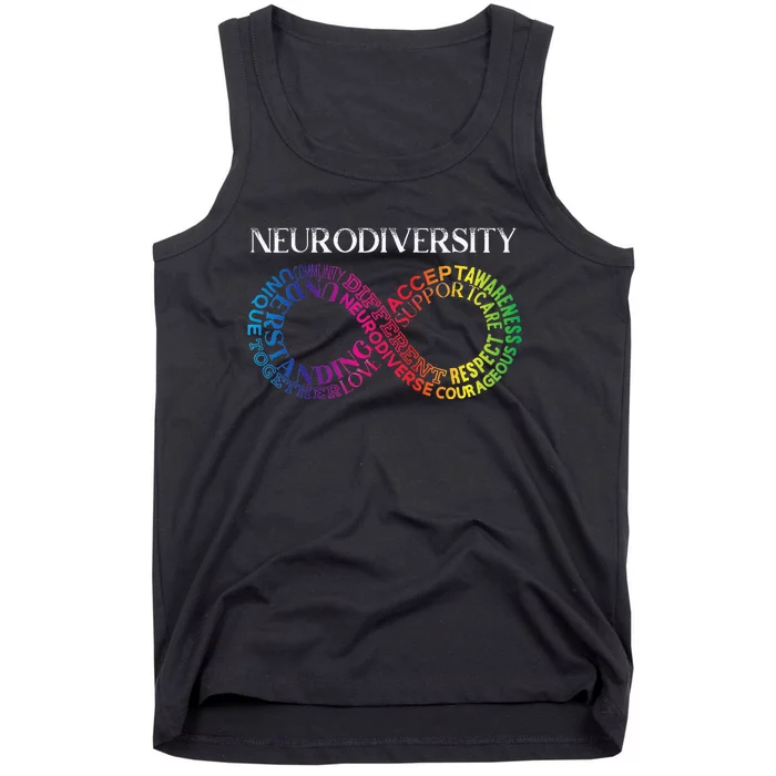 Neurodiversity Neurodivergent Rainbow Infinity ADHD ASD Tank Top