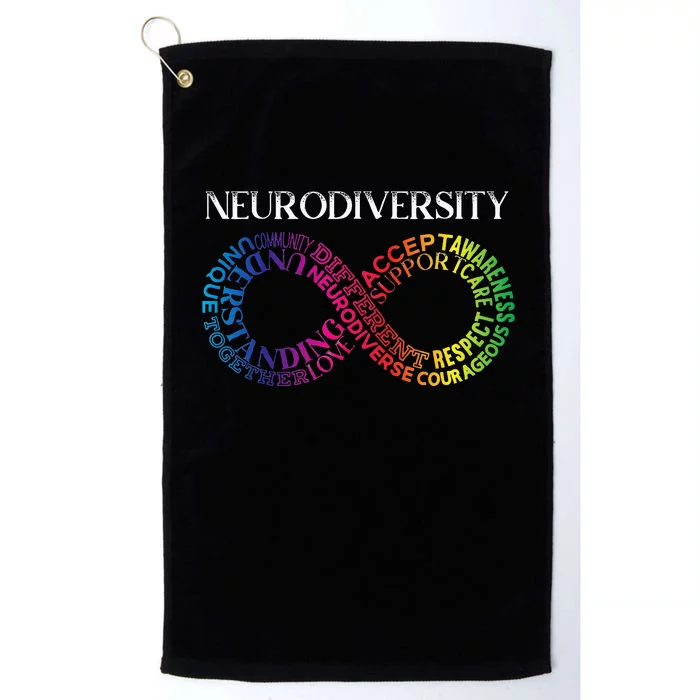 Neurodiversity Neurodivergent Rainbow Infinity ADHD ASD Platinum Collection Golf Towel