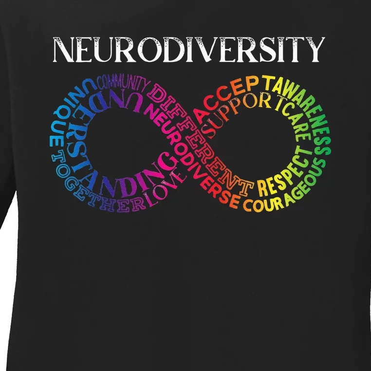 Neurodiversity Neurodivergent Rainbow Infinity ADHD ASD Ladies Long Sleeve Shirt