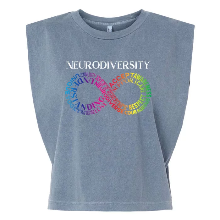 Neurodiversity Neurodivergent Rainbow Infinity ADHD ASD Garment-Dyed Women's Muscle Tee