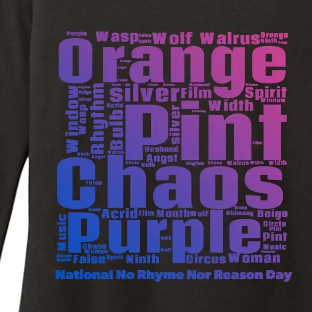 National No Rhyme Nor Reason Day Celebration September 1st Cool Gift Womens CVC Long Sleeve Shirt