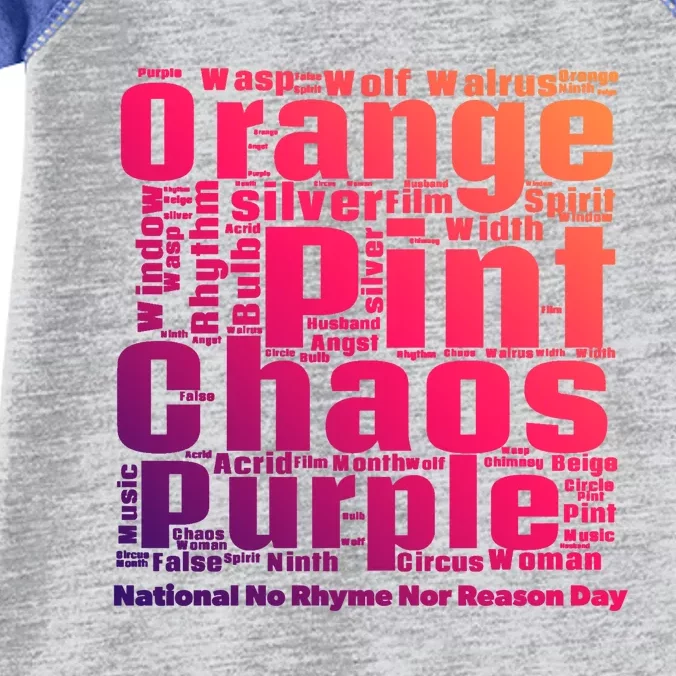 National No Rhyme Nor Reason Day Celebration September 1st Gift Infant Baby Jersey Bodysuit