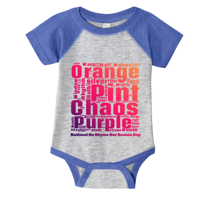 National No Rhyme Nor Reason Day Celebration September 1st Gift Infant Baby Jersey Bodysuit