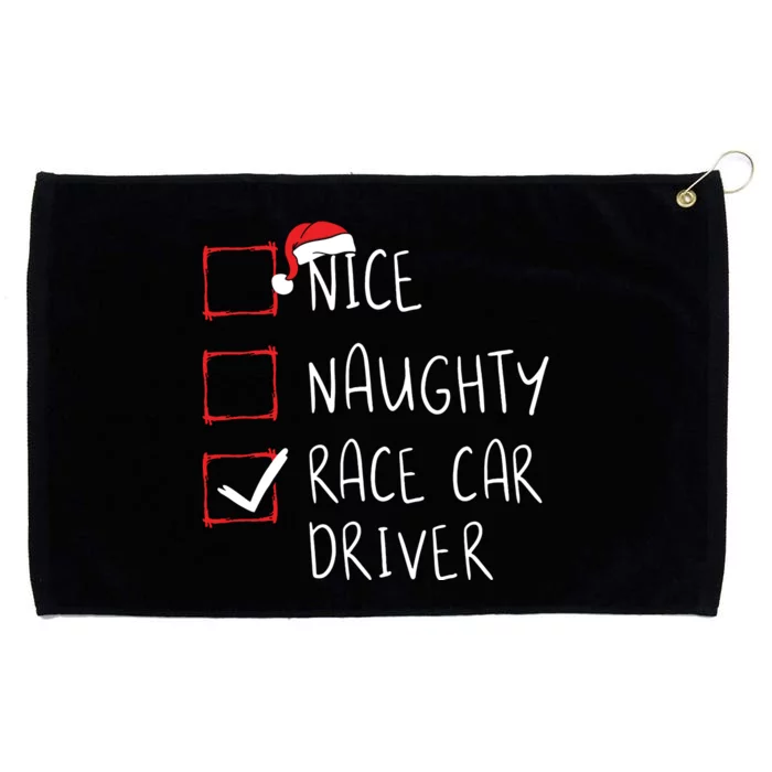 Nice Naughty Race Car Driver List Christmas Santa Claus Grommeted Golf Towel