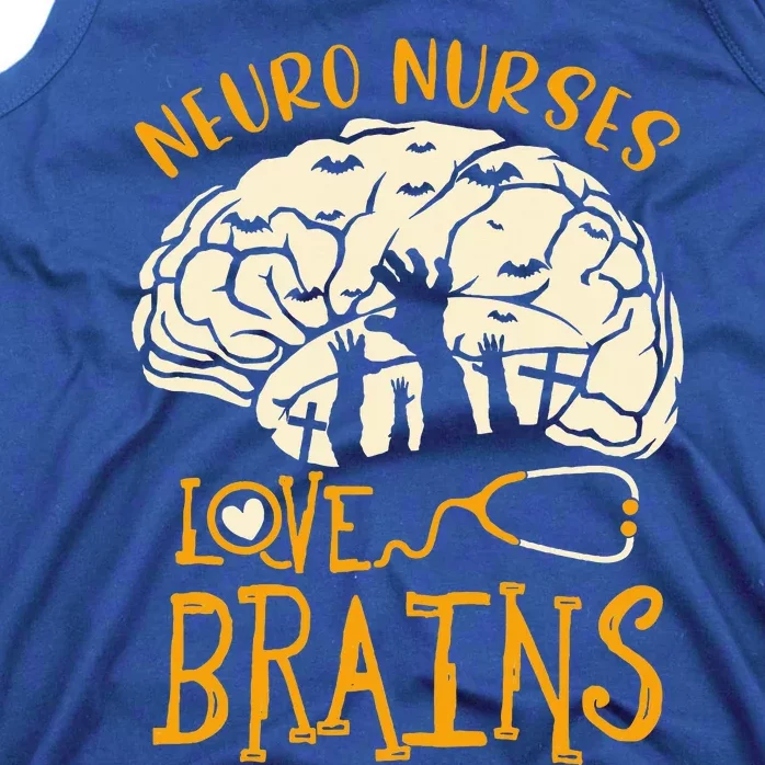 Neurology Nursing RN Halloween Neuro Nurses Love Brains Tank Top