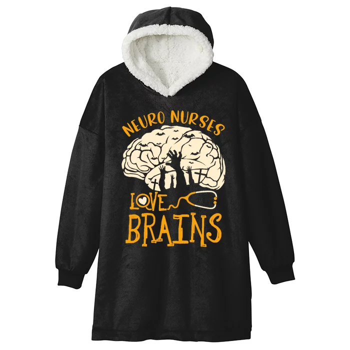 Neurology Nursing RN Halloween Neuro Nurses Love Brains Hooded Wearable Blanket