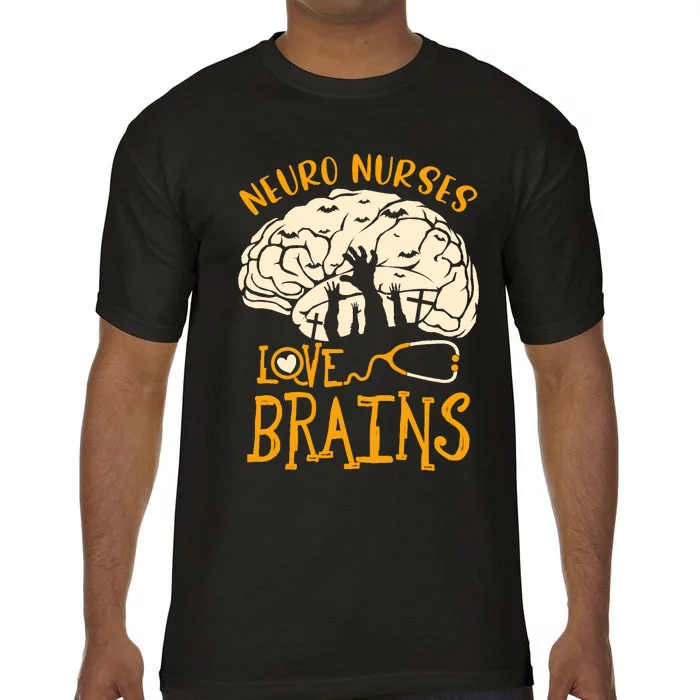 Neurology Nursing RN Halloween Neuro Nurses Love Brains Comfort Colors T-Shirt