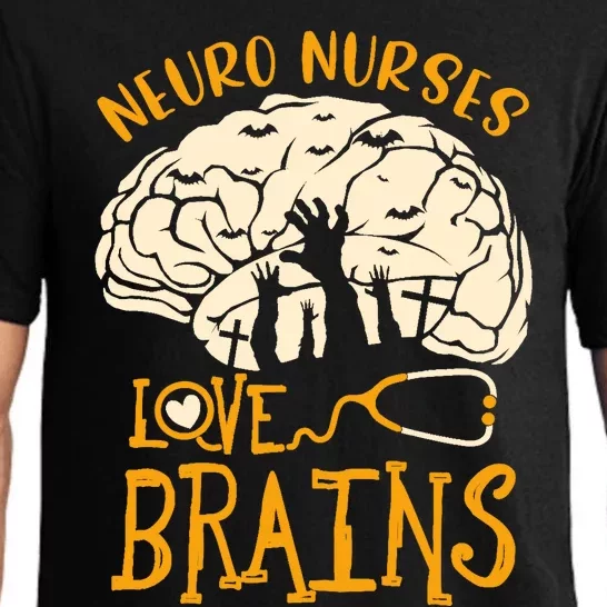 Neurology Nursing RN Halloween Neuro Nurses Love Brains Pajama Set