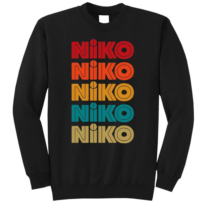 Niko Name Retro Given Name Colorful Inline Font Tall Sweatshirt