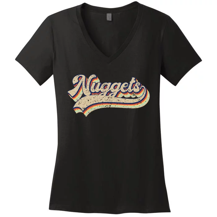 Nuggets Name Retro Vintage Apparel Gift Nuggets Lover Women's V-Neck T-Shirt