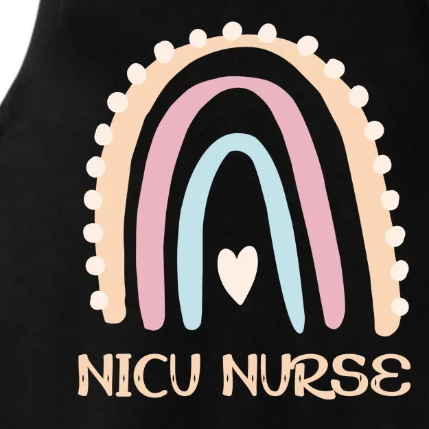 NICU Nurse Rainbow Heart Ladies Tri-Blend Wicking Tank