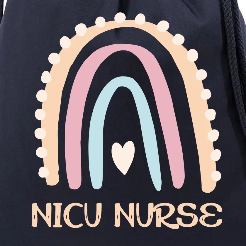 NICU Nurse Rainbow Heart Drawstring Bag