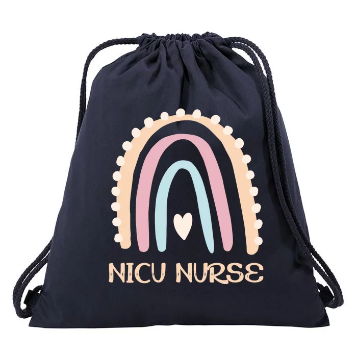 NICU Nurse Rainbow Heart Drawstring Bag