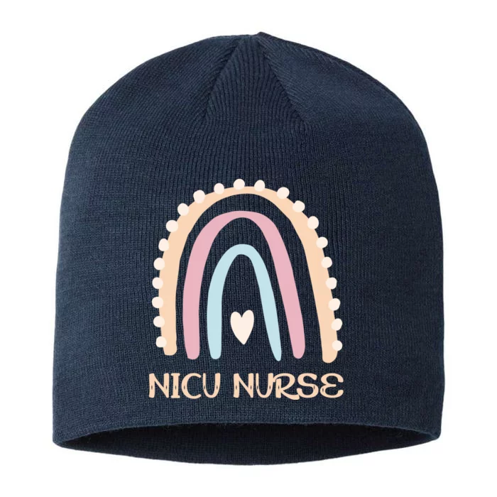 NICU Nurse Rainbow Heart 8 1/2in Sustainable Knit Beanie