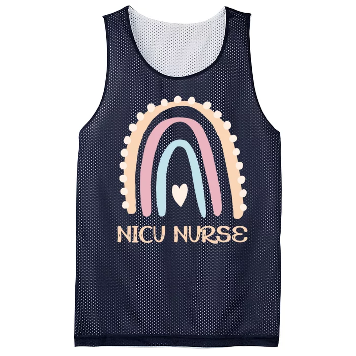 NICU Nurse Rainbow Heart Mesh Reversible Basketball Jersey Tank