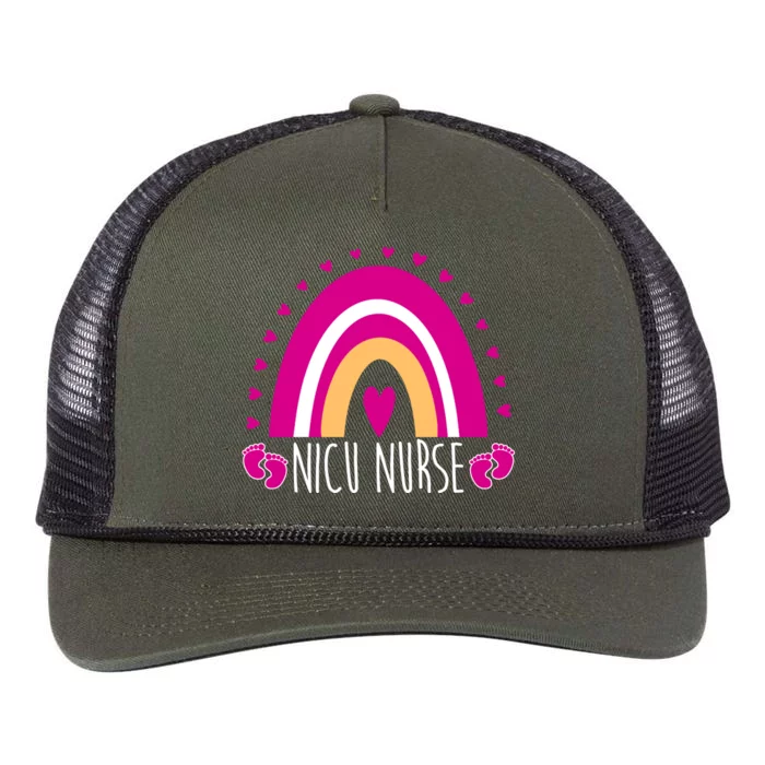 Nicu Nurse Rainbow Retro Rope Trucker Hat Cap