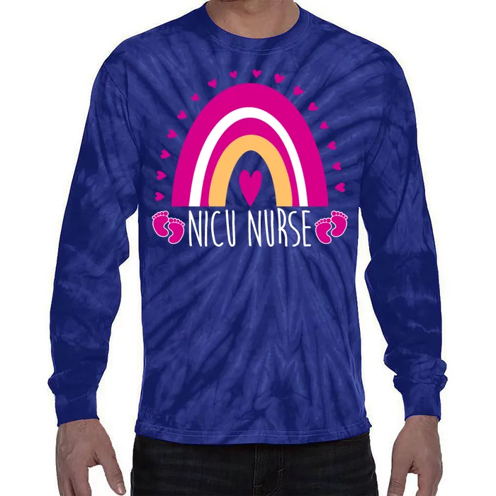 Nicu Nurse Rainbow Tie-Dye Long Sleeve Shirt