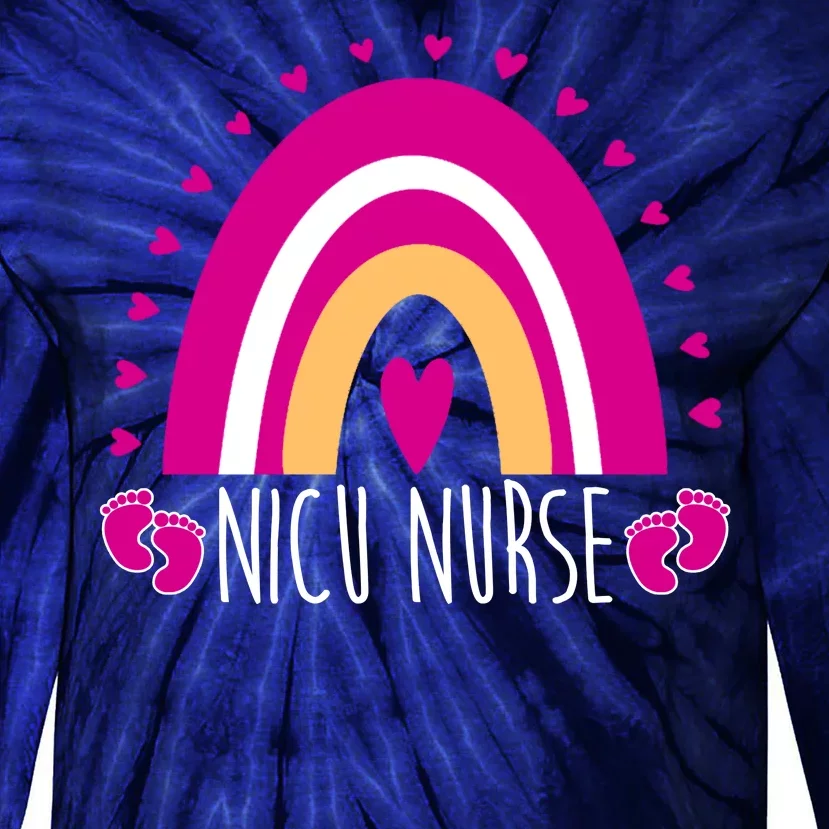 Nicu Nurse Rainbow Tie-Dye Long Sleeve Shirt