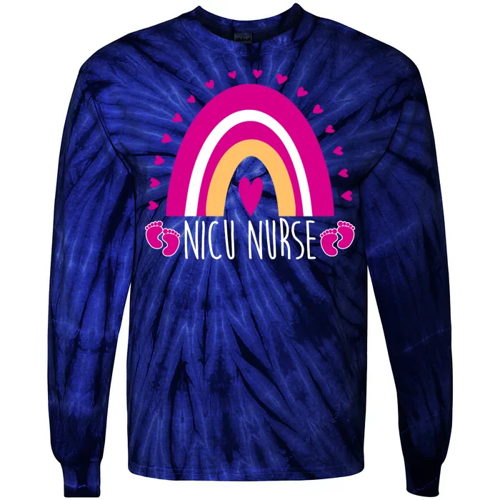 Nicu Nurse Rainbow Tie-Dye Long Sleeve Shirt