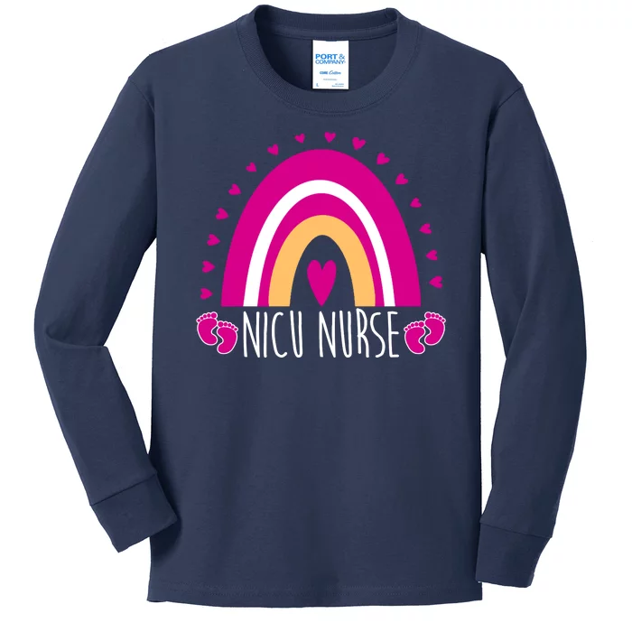 Nicu Nurse Rainbow Kids Long Sleeve Shirt