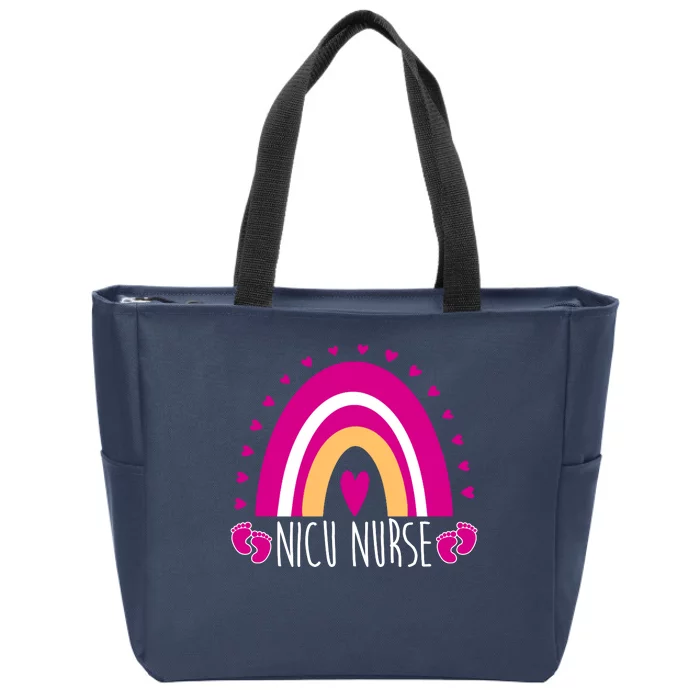 Nicu Nurse Rainbow Zip Tote Bag