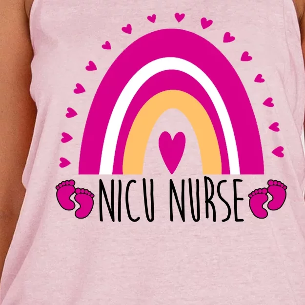 Nicu Nurse Rainbow Women's Knotted Racerback Tank