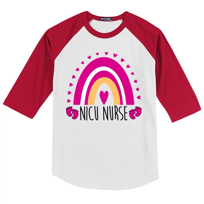 Nicu Nurse Rainbow Kids Colorblock Raglan Jersey