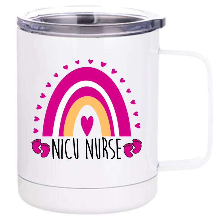 Nicu Nurse Rainbow Front & Back 12oz Stainless Steel Tumbler Cup