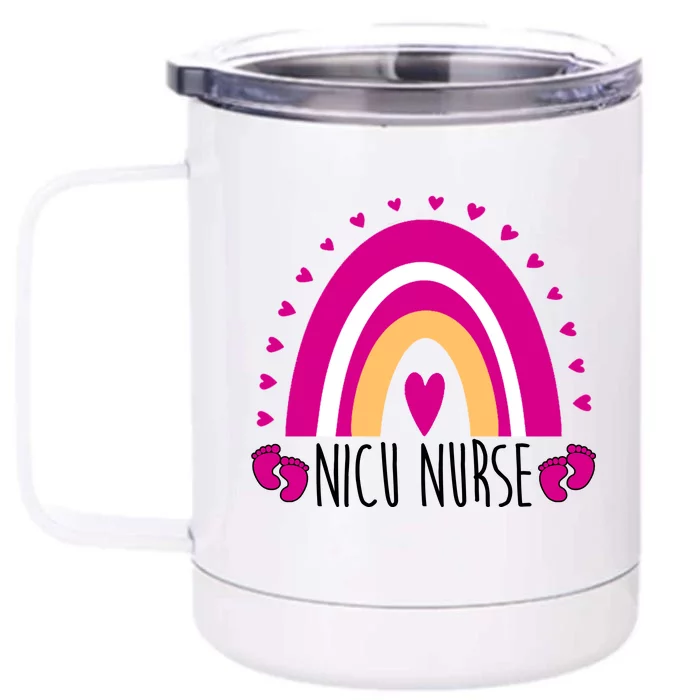 Nicu Nurse Rainbow Front & Back 12oz Stainless Steel Tumbler Cup