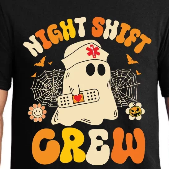 Nurse Night Shift Crew Ghost Halloween Nurse Funny Pajama Set