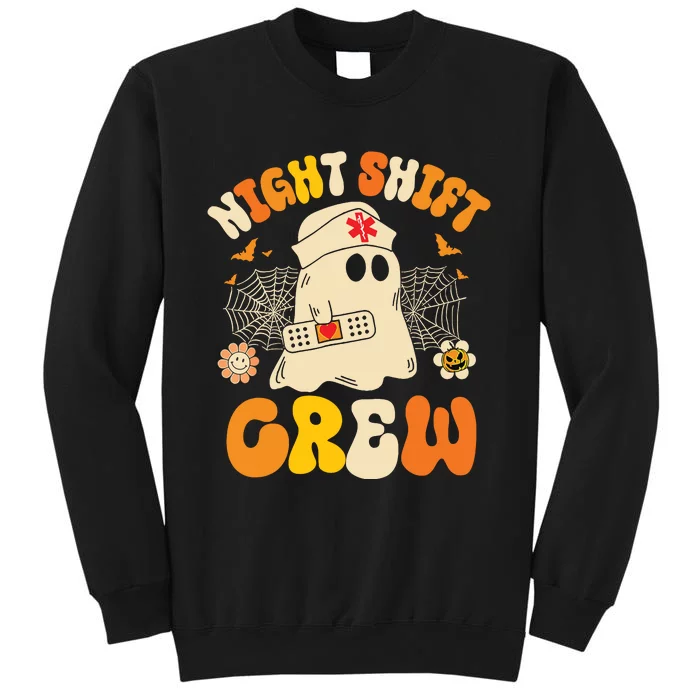 Nurse Night Shift Crew Ghost Halloween Nurse Funny Tall Sweatshirt