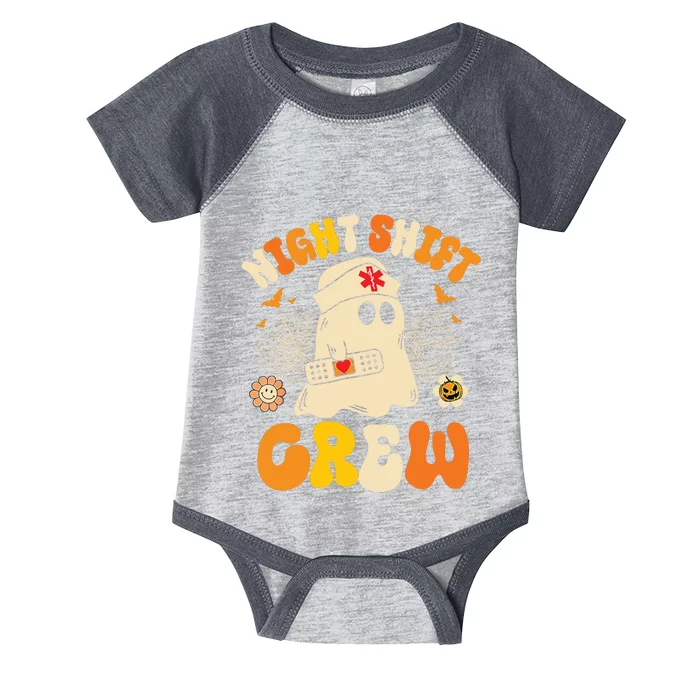 Nurse Night Shift Crew Ghost Halloween Nurse Funny Infant Baby Jersey Bodysuit