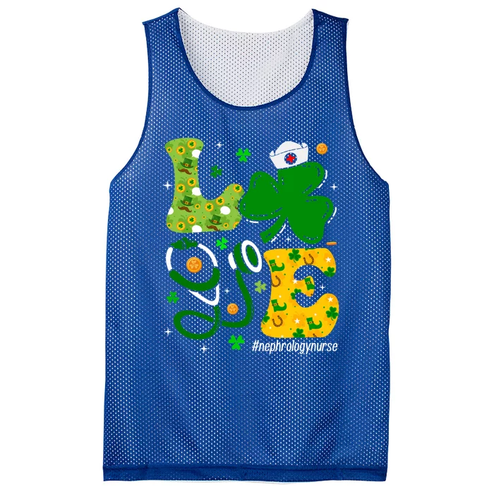 Nephrology Nurse St Patricks Day Shamrock Love Nurse Life Great Gift Mesh Reversible Basketball Jersey Tank