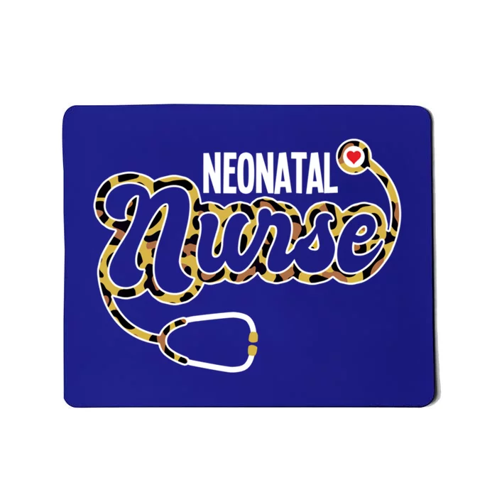 Neonatal Nurse Stethoscope Heart Leopard Print Rn Nursing Meaningful Gift Mousepad