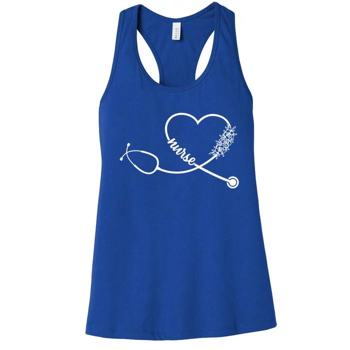 Nicu Nurse Stethoscope Heartbeat Ekg Ecg Gift Women's Racerback Tank