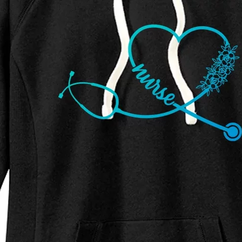 Nicu Nurse Stethoscope Heartbeat Ekg Ecg Gift Women's Fleece Hoodie