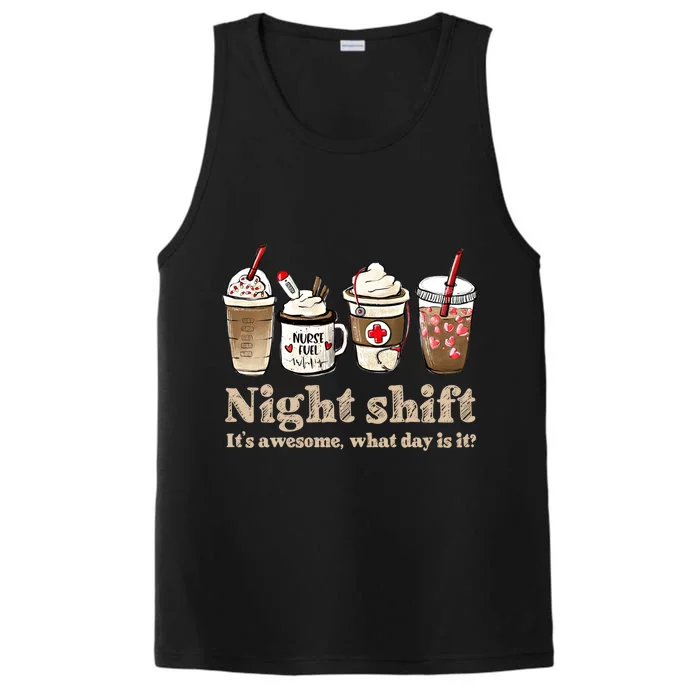 Nurse Night Shift Coffee Fuel Funny Gift Performance Tank